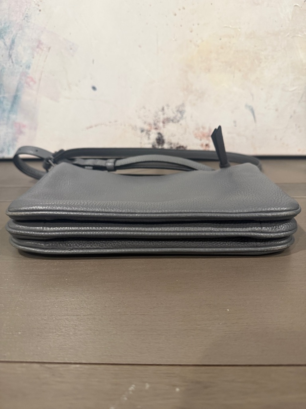 Kate Spade Grey Crossbody Mulberry Street Madelyne Grey Leather Bag EUC - Picture 3 of 9